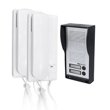 , PAF0007, Interphone Audio Filaire 2 Logements, Portier avec Fil de Raccorde...