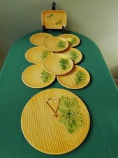 Service à fromages en Barbotine (Plateau + beurrier + 8  Assiettes) RARE