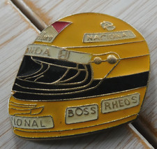 VERSION PIN'S F 1 FORMULA ONE CASQUE AYRTON SENNA BOSS HONDA FOND DORE