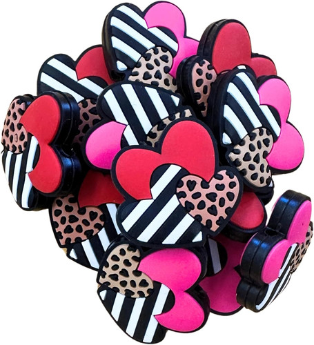 Hearts silicone focal bead - silicone, |