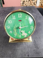 VINTAGE CHINE REVEIL ANIMÉ DIAMOND SHANGHAI AGNEAU BOUGE YEUX  MOVING EYES TBE