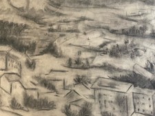 Beau Dessin Fusain Village