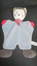 doudou plat chat gris et bleu EGMONT TOYS