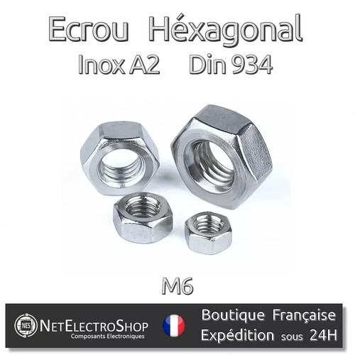 écrou hexagonal acier - hu, m6