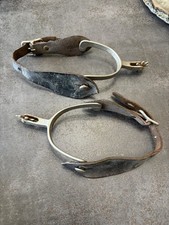 Belle Paire D’éperons Ancienne Cuir Dans Leur Jus Collection Équitation Vintage