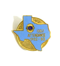 PINS LIONS CLUB 100% ATTENDANCE 1982-1983 COLLECTION ONG