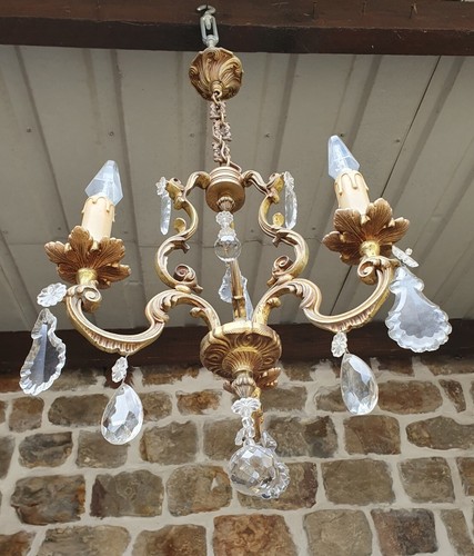 Lustre cage ancien bronze - cage, et