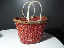MAGNIFIQUE SAC DE COURSE PANIER ROUGE VINTAGE ANNEE 70