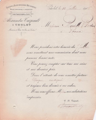 Cholet tisseur turpault - tisseur,