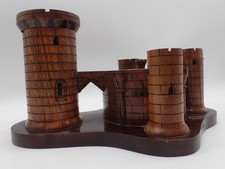 encrier ancien , château fort en bois