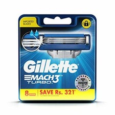 Lames de rasage homme Gillette Mach3 Mach 3 Turbo pour rasoir - 8 cartouches ...