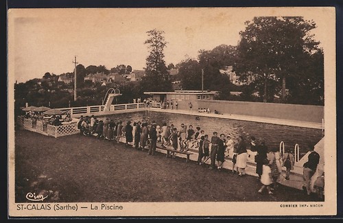 Cpa calais la piscine - st-calais,,