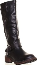 Salt & Pepper Hauteur Genou Équitation Femmes Bottes avec Côté Éclair Fauve UK 3