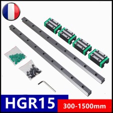 2Pcs HGR15 rail de guidage linéaire +4Pcs coulisseau HGH15CA Roulement Blocs CNC