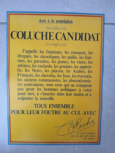 Coluche président affiche - coluche,