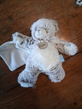 Doudou ours avec mouchoir  Les Flocons BABYNAT BABY'NAT gris marron chiné, TBe