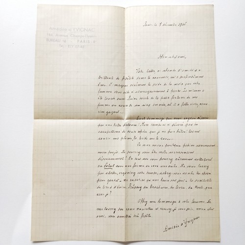 Lettre autographe signée