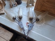 Paire d'appliques roseaux