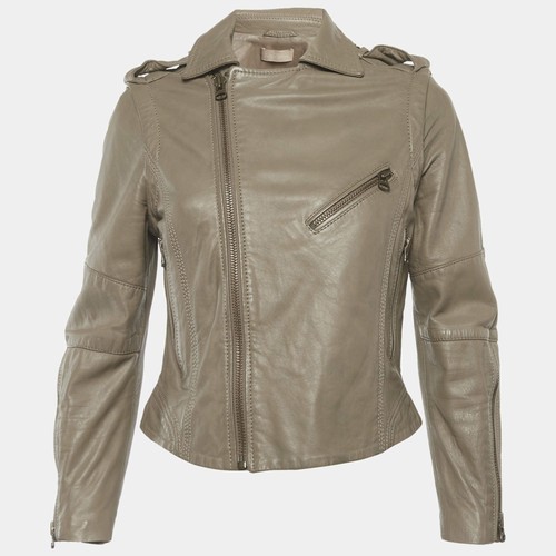 Veste motard cuir beige - motard,