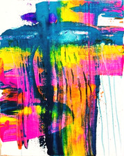 Art contemporain -peinture sur toile œuvre d'art Karl Lagasse "Jesus Love"