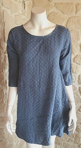 Robe bleue manches neuve - 3/4,