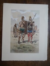 GRAVURE PIERRE ALBERT LEROUX INFANTERIE GUERRIERS FRANCS ORIGINES