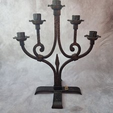 Grand Chandelier 5 Feux en Fer Forgé - Ferronnerie d’Art M. Del Rey - France