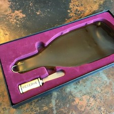 Reserve Wine Bottle Shaped Glass Cheese Board with Spreader