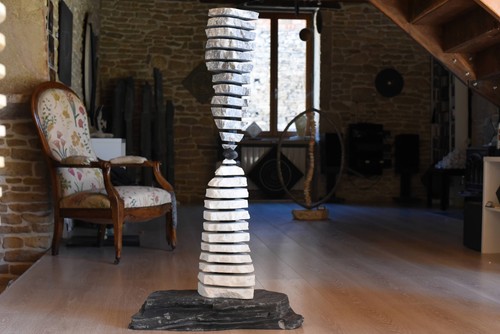 Sculpture marbre blanc - ,
