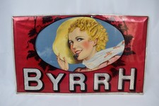 RARE GLACOIDE SUR TOLE PUBLICITAIRE BYRRH VIN AU QUINQUINA ART DECO 1936