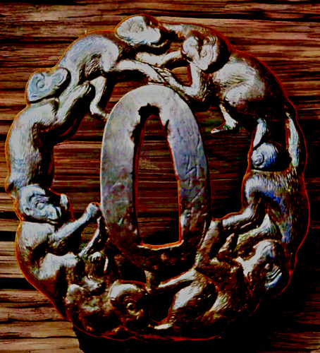 Tsuba signé japon antique - tsuba,
