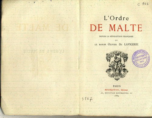 1889 ordre malte depuis - 1889/l'ordre,