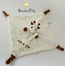 5376?Doudou Mouchoir Plat Vulli SOPHIE LA GIRAFE marron beige Attache Tétine