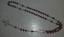  Ancien Chapelet Perle Grenat