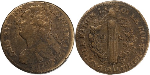 France sols louis - 2, xvi