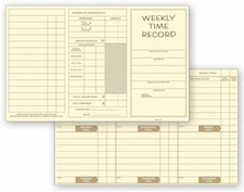 ABC Weekly Preprinted Record Time Cards, Pocket Size, Yellow - 250 Cards