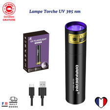 DARKBEAM Lampe Torche UV 395 nm Lumière Noire, Mini Lampe de poche puissante 
