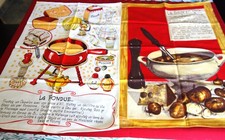 3 TORCHONS VINTAGE RECETTE ET SORTIE DE BAL VONY DECO TABLEAU