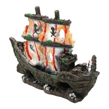  Décoration d'aquarium : épave de bateau, ornements pour aquarium, cachettes