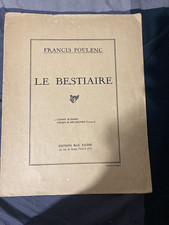 FRANCIS POULENC / APOLLINAIRE LE BESTIAIRE  PIANO CHANT ORCHESTRE 1920