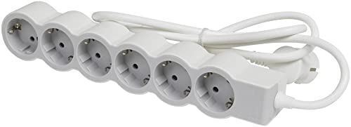 Multiprise blanche 6x2p e - 6x2p, +