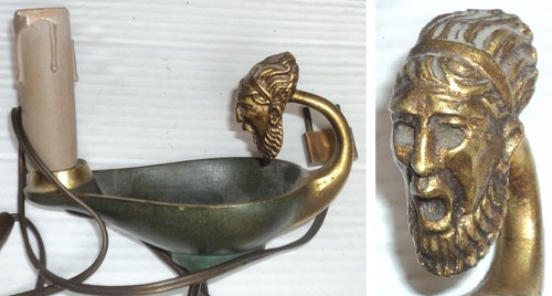Rare ancienne lampe bronze - ancienne,