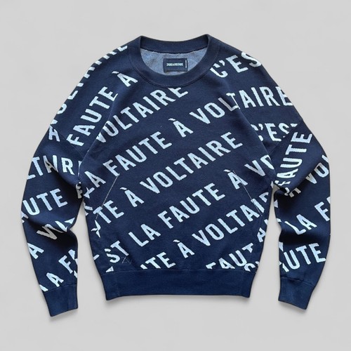 Pull bleu col rond pour - , femme