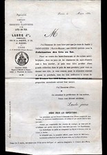 PARIS (XI°) USINE de SAINT-DIZIER 52 / LITS en Fer & SOMMIERS "LAUDE" en 1852