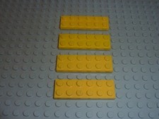 4 x Plaque 2x6 Yellow LEGO Ref