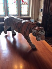  Tigre en papier mâché, pièce vintage début XXe siècle