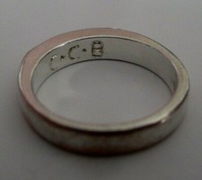 Bague anneau couleur argent SAPHIR BLEU cristaux diamant bijou vintage taille 49