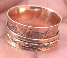 Bague toupie unisexe en cuivre