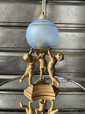 Déco Vintage Lampe Ancienne Aux Chérubins Style Louis XVI Anges Putti Doré
