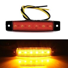1x 6LED Bus BATEAU CAMION REMORQUE position Feu arrière 12V Jaune étanche